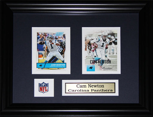 Cam Newton Carolina Panthers 2 Card Football Memorabilia Collector Frame