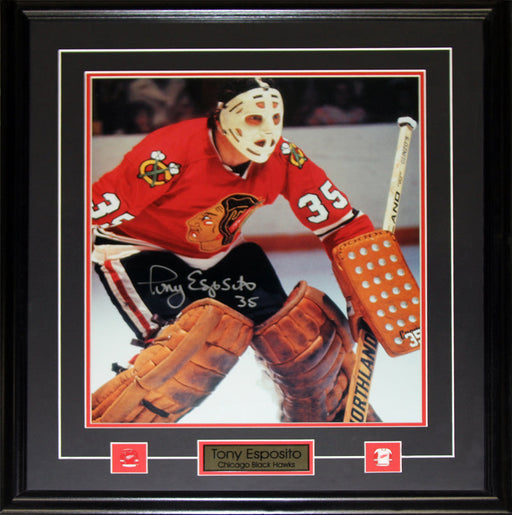 Tony Esposito Chicago Blackhawks Signed 16x20 Hockey Collector Frame