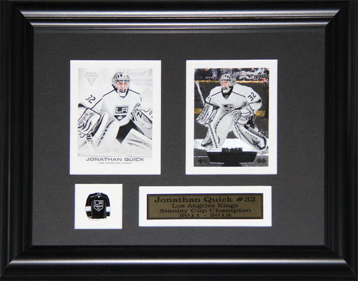 Jonathan Quick Los Angeles Kings 2 Card Hockey Memorabilia Collector Frame