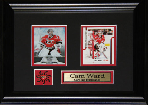 Cam Ward Carolina Hurricanes 2 Card Hockey Memorabilia Collector Frame