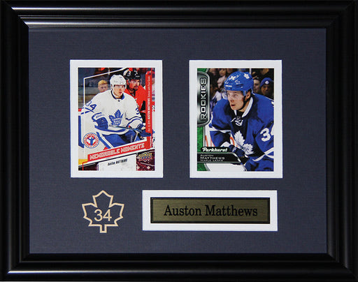 Auston Matthews Toronto Maple Leafs 2 Card Hockey Collector Frame