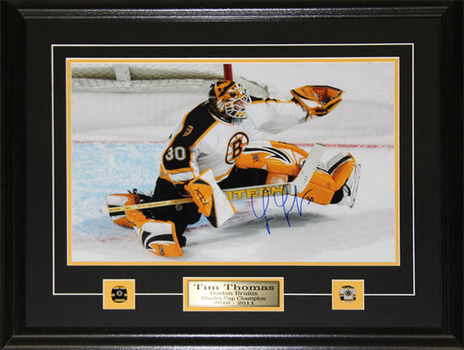 Tim Thomas Boston Bruins Signed 11x14 Hockey Memorabilia Collector Frame