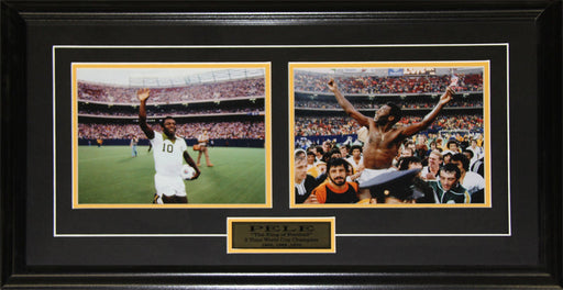 Pele Team Brazil FIFA World Cup Champion Soccer Football 2 Photo Collector Frame