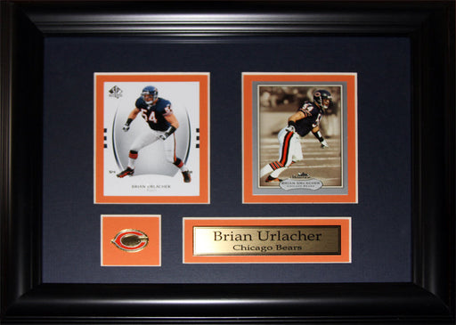 Brian Urlacher Chicago Bears 2 Card Football Memorabilia Collector Frame