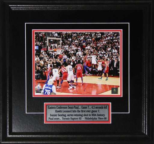 Kawhi Leonard Toronto Raptors 2019 Eastern Conference Semi Finals Game 7 Buzzer Beater 8x10 Frame (Corner)