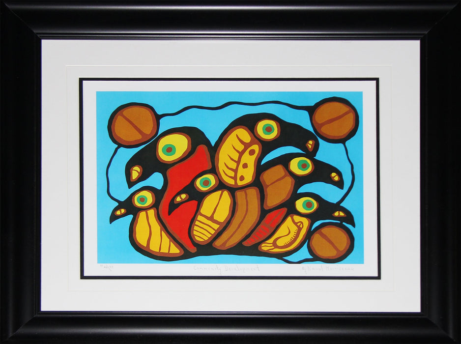 Community Development Limited Edition /99 Native Indian Heritage Art Print by Norval Morrisseau