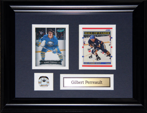 Gilbert Perreault Buffalo Sabres 2 Card Hockey Memorabilia Collector Frame