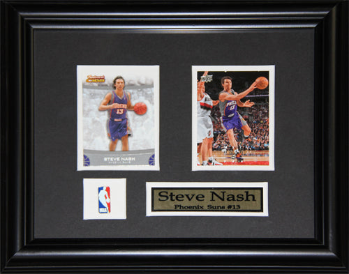 Steve Nash Phoenix Suns 2 Card Basketball Memorabilia Collector Frame