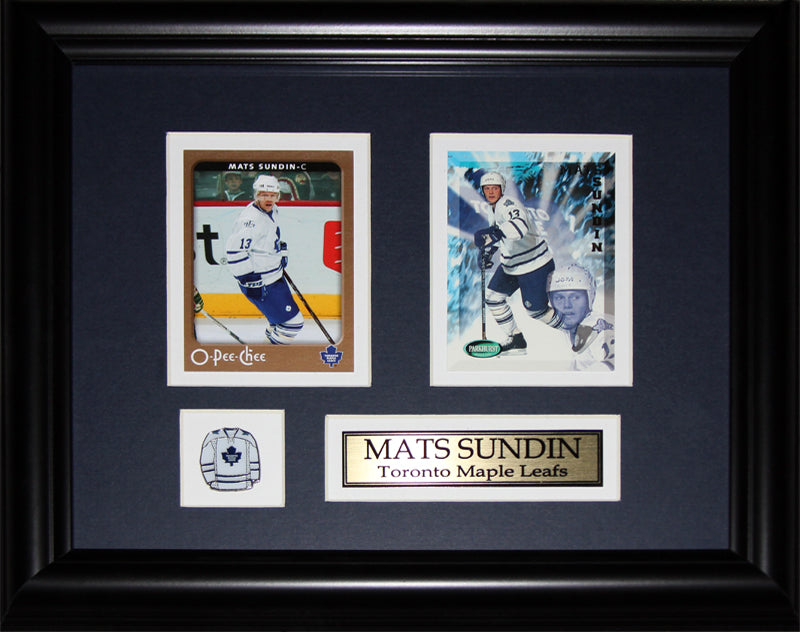 Mats Sundin Toronto Maple Leafs 2 Card Hockey Memorabilia Collector Frame