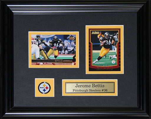 Jerome Bettis Pittsburgh Steelers 2 Card Football Collector Frame