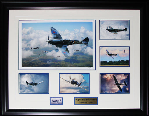 Vickers Supermarine Spitfire by Barrie Clark Fine Art Militaria Print Frame