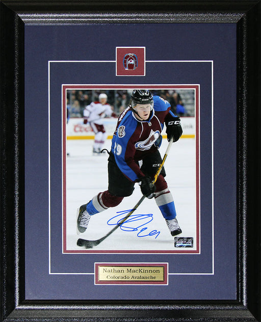 Nathan MacKinnon Colorado Avalanche Signed 8x10 Hockey Collector Frame