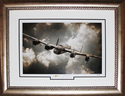 Ruhr Express Lancaster Bomber Fine Art Miliaria Print in Deluxe Frame Finish