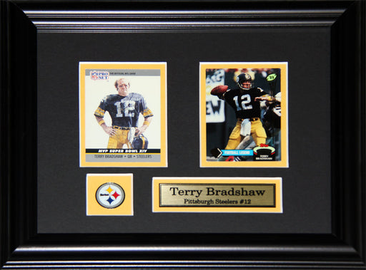 Terry Bradshaw Pittsburgh Steelers 2 Card Football Collector Frame
