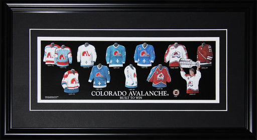Colorado Avalanche Quebec Nordiques Jersey Evolution Hockey Collector Frame