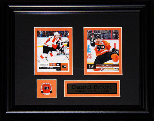 Daniel Briere Philadelphia Flyers 2 Card Hockey Memorabilia Collector Frame