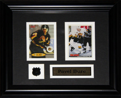 Pavel Bure Vancouver Canucks 2 Card Hockey Memorabilia Collector Frame