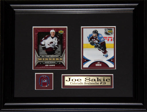 Joe Sakic Colorado Avalanche 2 Card Hockey Memorabilia Collector Frame