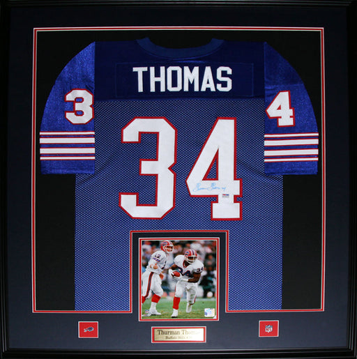 Thurman Thomas Buffalo Bills Signed Jersey Football Collector Frame