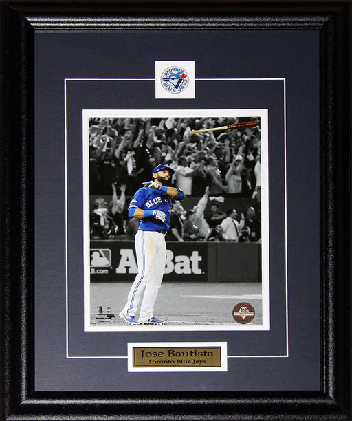 Jose Bautista Toronto Blue Jays Bat Flip Home Run 2015 AL Finals 8x10 Baseball Frame