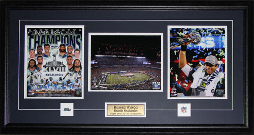 Russell Wilson Seattle Seahawks Superbowl XLVIII 3 Photo Football Frame