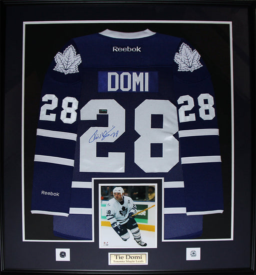 Tie Domi Toronto Maple Leafs Signed Jersey Hockey Collector Frame