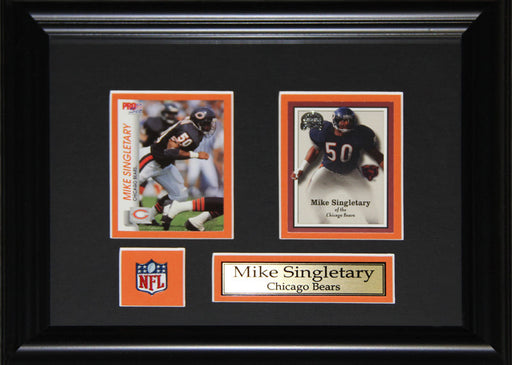 Mike Singletary Chicago Bears 2 Card Football Memorabilia Collector Frame