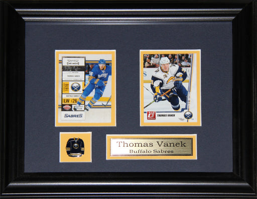 Thomas Vanek Buffalo Sabres 2 Card Hockey Memorabilia Collector Frame