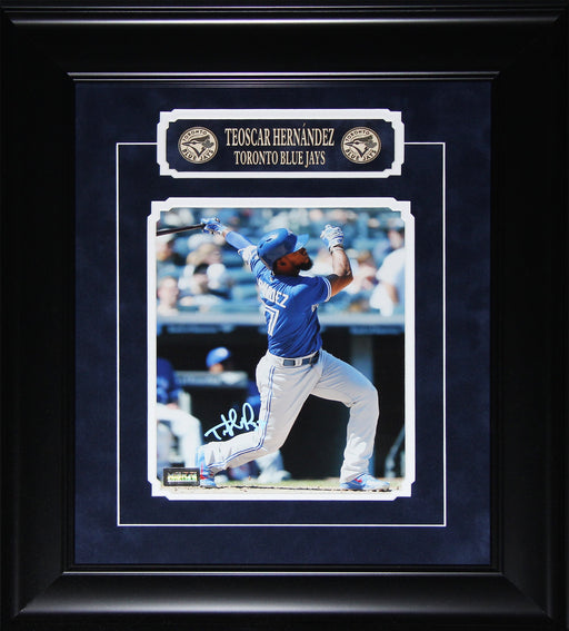 Teoscar Hernandez Toronto Blue Jays Signed Etched 8x10 Baseball Sports Memorabilia Collector Frame