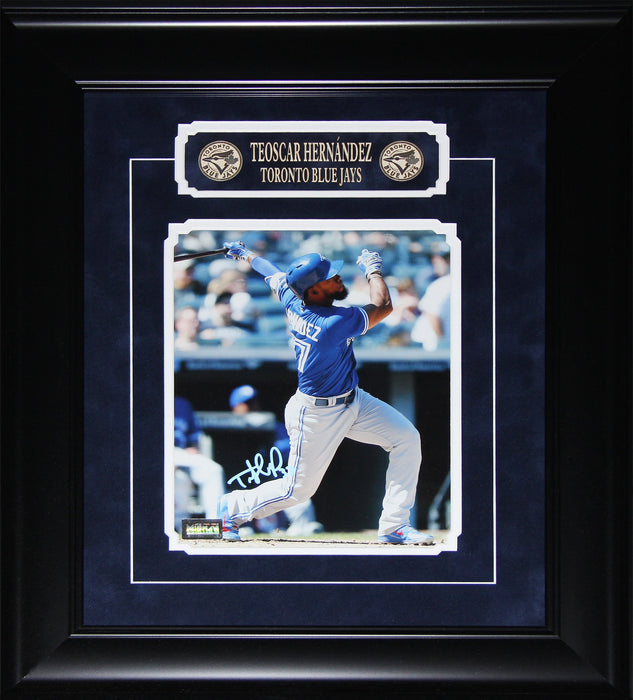 Teoscar Hernandez Toronto Blue Jays Signed Etched 8x10 Baseball Sports Memorabilia Collector Frame