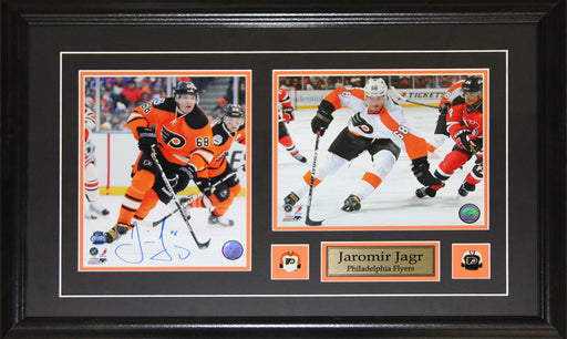 Jaromir Jagr Philadelphia Flyers Signed 2 Photo Hockey Collector Frame