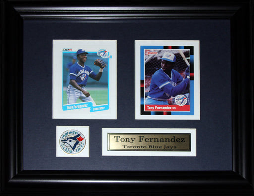 Tony Fernandez Toronto Blue Jays 2 Card Baseball Memorabilia Collector Frame