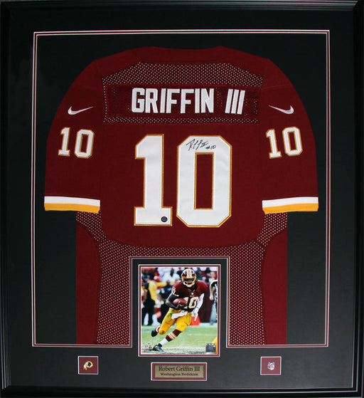 Robert Griffin III RG3 Washington Redskins Signed Jersey Football Frame