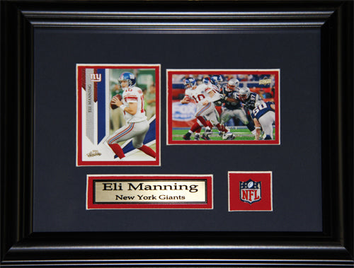 Eli Manning New York Giants 2 Card Football Memorabilia Collector Frame