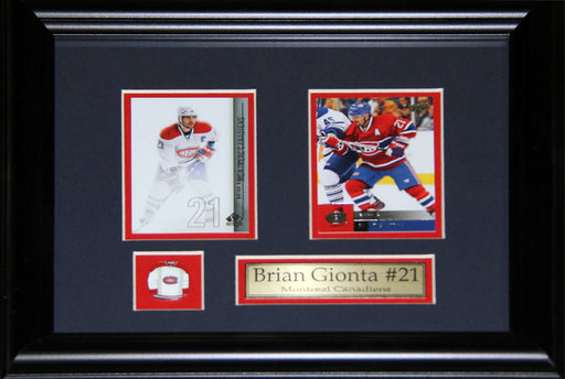 Brian Gionta Montreal Canadiens 2 Card Hockey Memorabilia Collector Frame