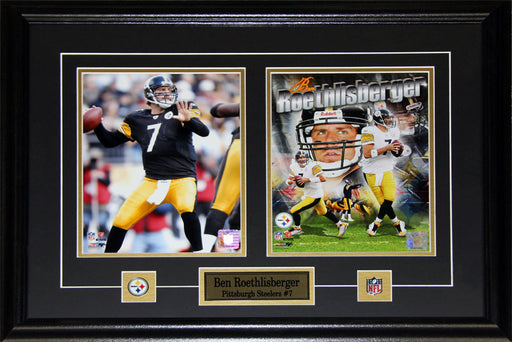Ben Roethlisberger Pittsburgh Steelers 2 Photo Football Collector Frame