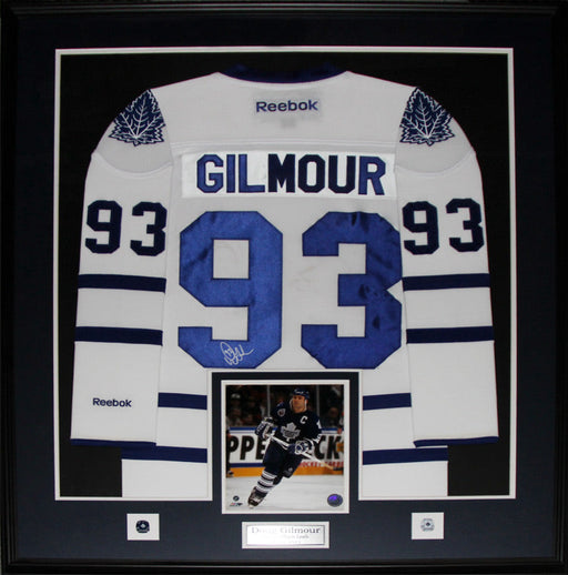 Doug Gilmour Toronto Maple Leafs Signed White Jersey Hockey Collector Frame