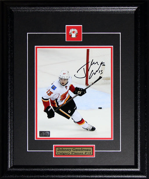 Johnny Gaudreau Calgary Flames Signed 8x10 Hockey Collector Frame