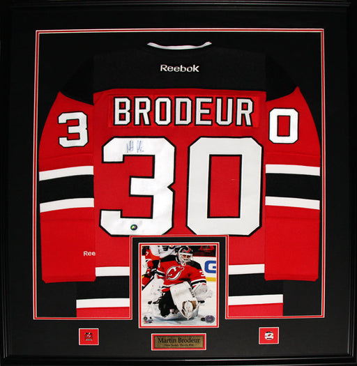 Martin Brodeur New Jersey Devils Signed Jersey Hockey Collector Frame