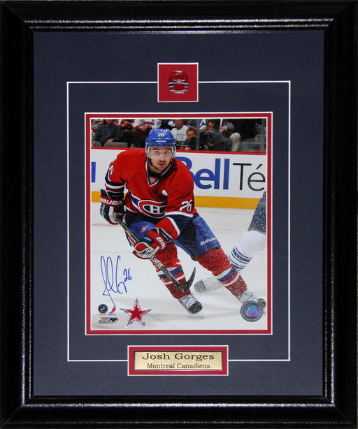 Josh Gorges Montreal Canadiens Signed 8x10 Hockey Collector Frame