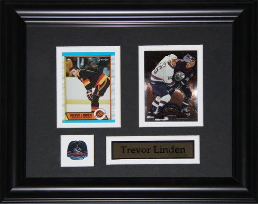 Trevor Linden Vancouver Canucks 2 Card Hockey Memorabilia Collector Frame
