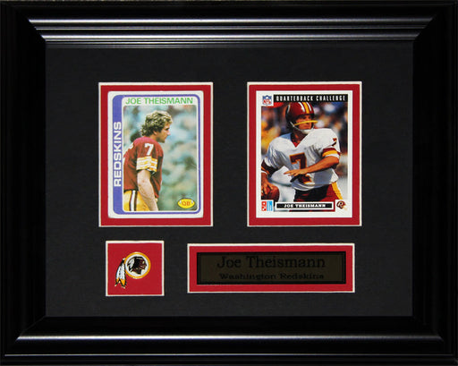 Joe Theismann Washington Football Team 2 Card Football Memorabilia Collector Frame
