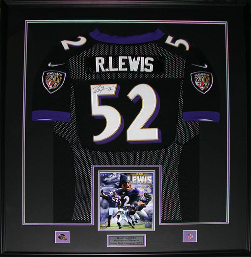 Ray Lewis Baltimore Ravens Signed Jersey Football Collector Frame