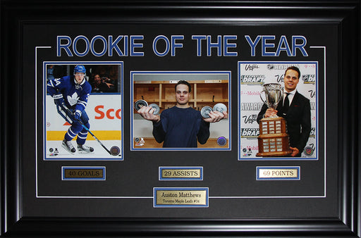 Auston Matthews Toronto Maple Leafs Rookie of the Year 3 Photo Hockey Frame