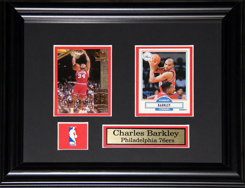 Charles Barkley Philadelphia 76ers 2 Card Basketball Collector Frame