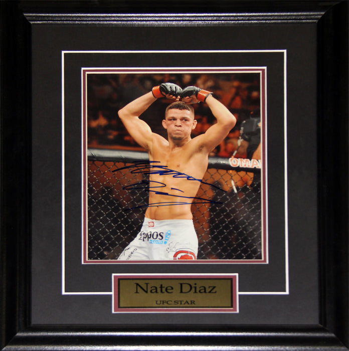 Nate Diaz UFC MMA Mixed Martial Arts Signed 8x10 Memorabilia Collector Frame