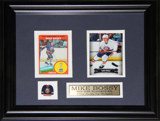 Mike Bossy New York Islanders 2 Card Hockey Memorabilia Collector Frame