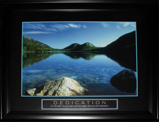 Dedication Peaceful Ripples Scenery Water Lake Motivational Poster Frame