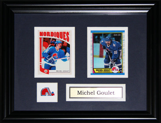Michel Goulet Quebec Nordiques 2 Card Hockey Memorabilia Collector Frame