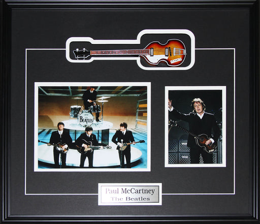 Paul McCartney The Beatles Miniature Guitar 2 Photo Music Memorabilia Rock and Roll Frame